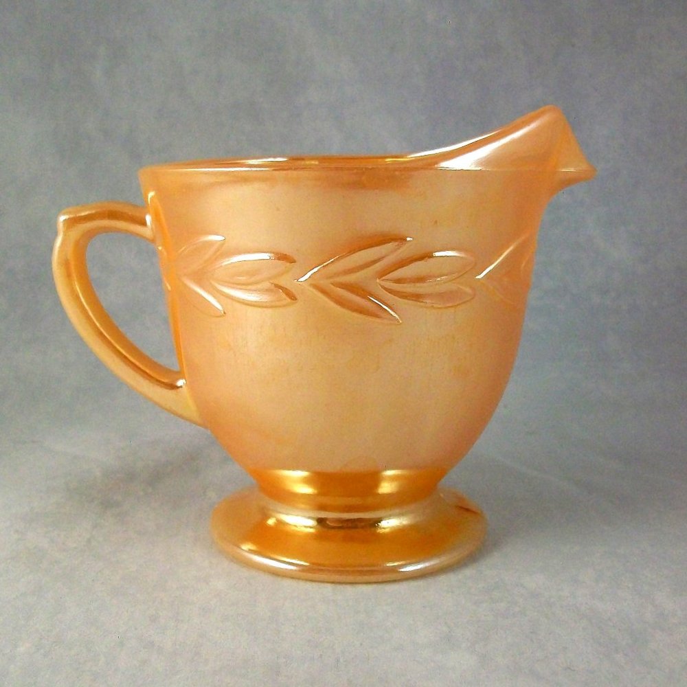 Vintage Fire King Peach Lustre Laurel Leaf Creamer